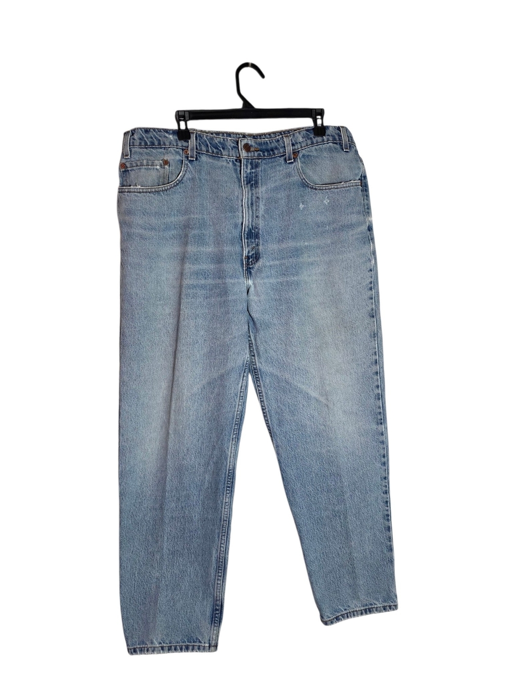 Vintage Levis 550 Relaxed Fit Light Wash Denim Jeans 40x30 Distressed